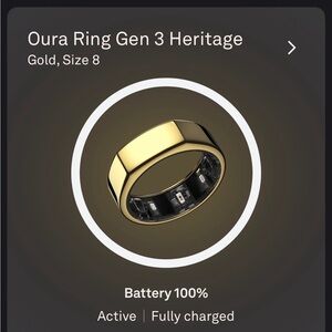 Oura Heritage Ring Gen 3 Gold size 8
